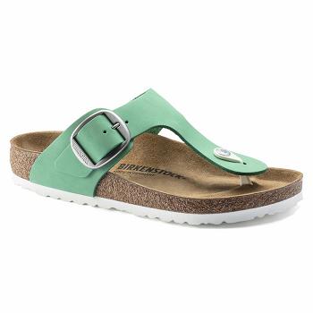 Dámské Gizeh Birkenstock Big Přezkou Nubuck Læder Zelene | CZ 420OKI